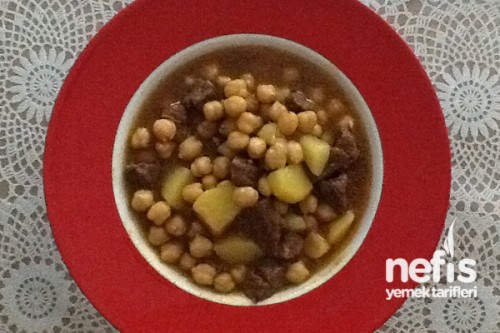 Düdüklüde Etli Nohut Patates Yemeği