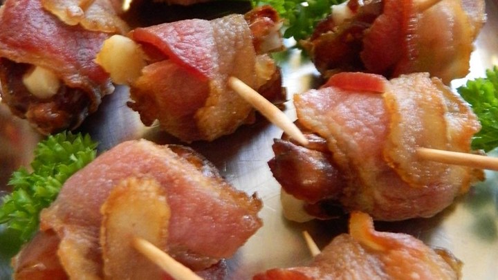 Bacon-Wrapped Dates Stuffed with Manchego Cheese