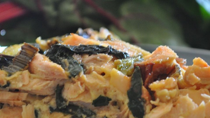 Salmon and Swiss Chard Quiche