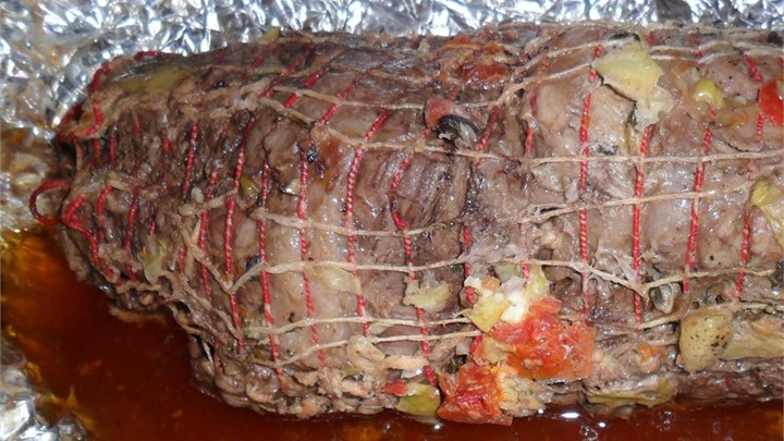 Stuffed Greek Leg of Lamb