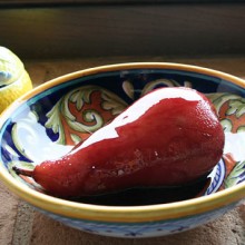 Red Wine Poached Pears