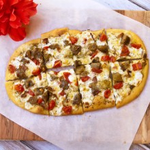 Pesto, Eggplant & Tomato Flatbread