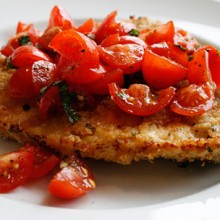 Crispy Chicken Cutlets With Fresh Tomatoes