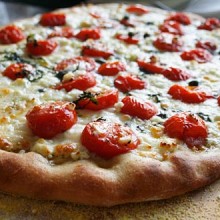 Pizza With Cherry Tomatoes & Goat Cheese