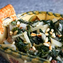 Swiss Chard With Raisins And Pine Nuts