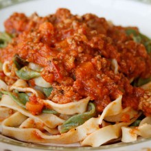 Paglia e Fieno With Bolognese Sauce