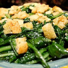 Dandelion Greens With Garlicky Croutons