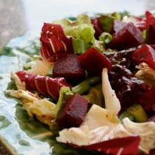 Bitter Greens Salad With Roasted Beets And Orange Vinaigrette