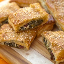 Puff Pastry Rolls With Kale, Ricotta, & Feta