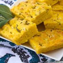 Pumpkin Focaccia With Fresh Sage & Sea Salt