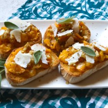 Roasted Butternut Squash Bruschetta with Walnuts & Sage