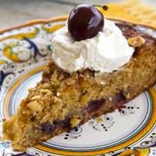 Cherry Nut Cake With Mascarpone Whipped Cream