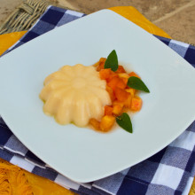 Apricot Panna Cotta With Peaches