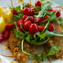 Breaded Chicken Cutlets With Tomatoes and Arugula