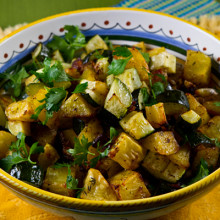 Roasted Potatoes, Zucchini, Onions & Pancetta