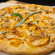 Focaccia With Squash Ribbons, Walnuts, & Gorgonzola Crumbles