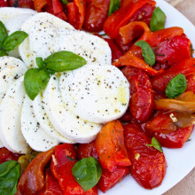 Buffalo Mozzarella With Oven Roasted Tomatoes & Peppers