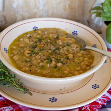 Creamy Chickpea & Farro Soup