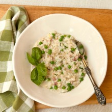 Risotto With Spring Peas, Ham & Fontina