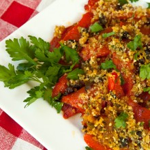 Roasted Pepper Gratin With Olives