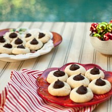 Shortbread Thumbprint Cookies With Dark Chocolate
