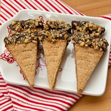 Brown Sugar Shortbread Wedges Dipped in Chocolate & Walnuts