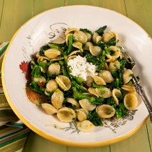 Orecchiette With Broccoli Rabe, Sun-Dried Tomatoes & Goat Cheese