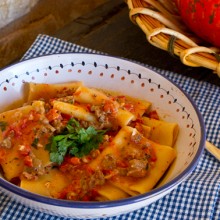 Pasta With Sausage, Cream, & Tomatoes