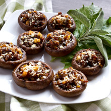 Chestnut and Sausage Stuffed Mushrooms