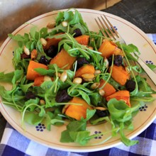Roasted Pumpkin, Arugula, & Dried Cherry Salad
