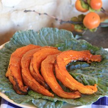 Maple Glazed Roasted Pumpkin Wedges