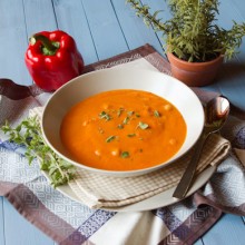 Roasted Red Pepper & Chickpea Soup