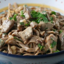 Chestnut Pasta With Creamy Porcini Mushroom Sauce