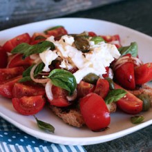 Tomato Bread Salad With Burrata & Nduja
