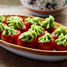 Cherry Tomatoes Stuffed With Fava Bean Puree