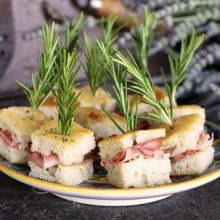 Focaccia & Mortadella Bites