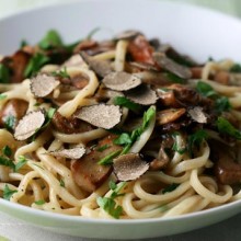 Mixed Wild Mushroom Pasta With Black Truffles