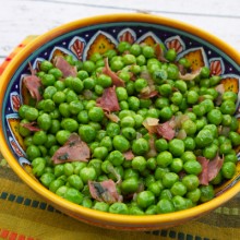 Spring Peas with Prosciutto & Onions